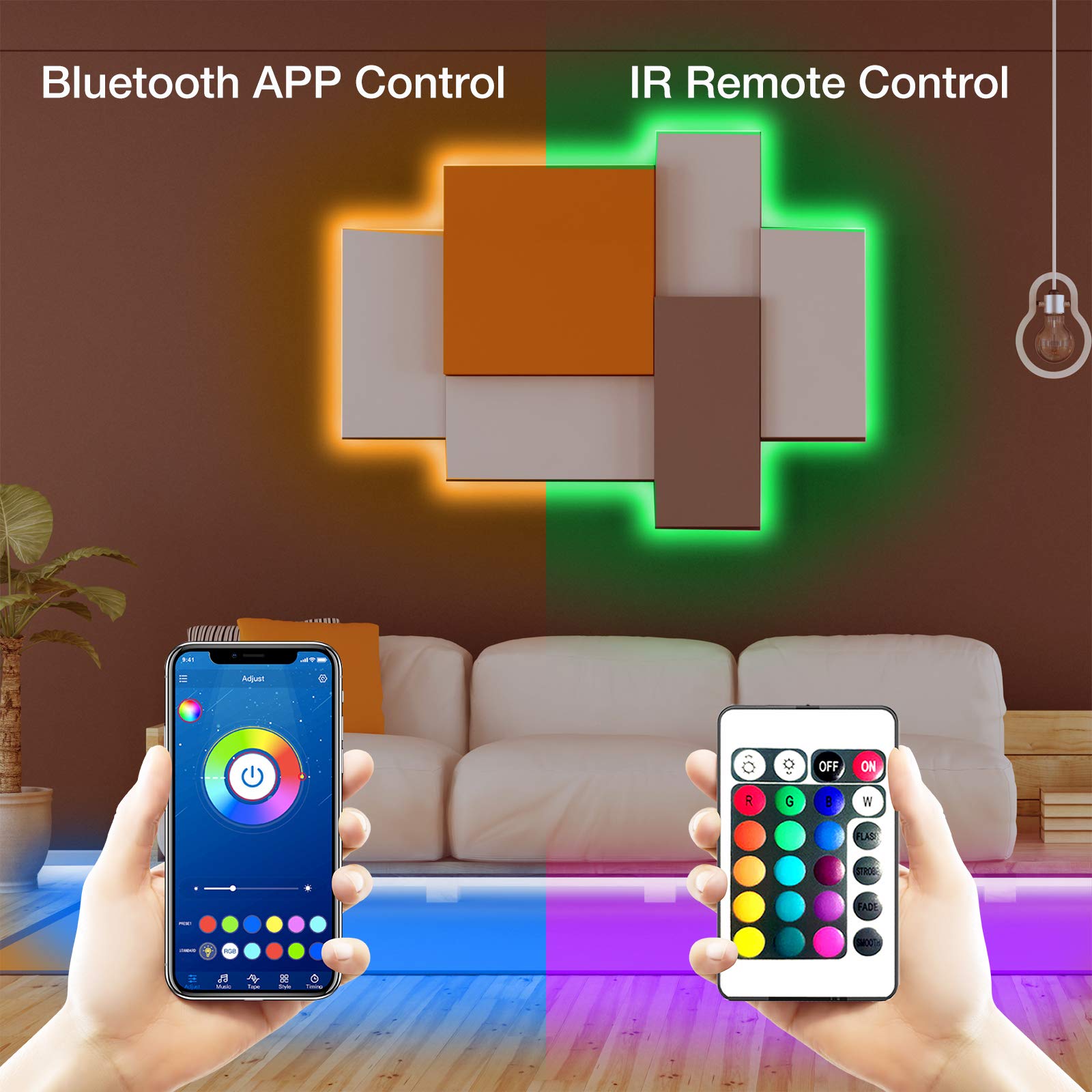 phopollo led strip light music sync with mic for party ambience