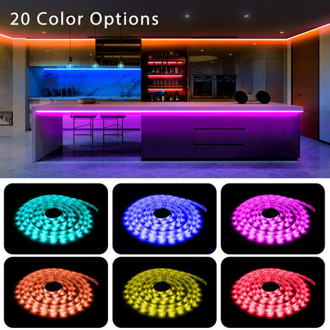 Phopollo 44-key IR remote for quick color and mode changes.