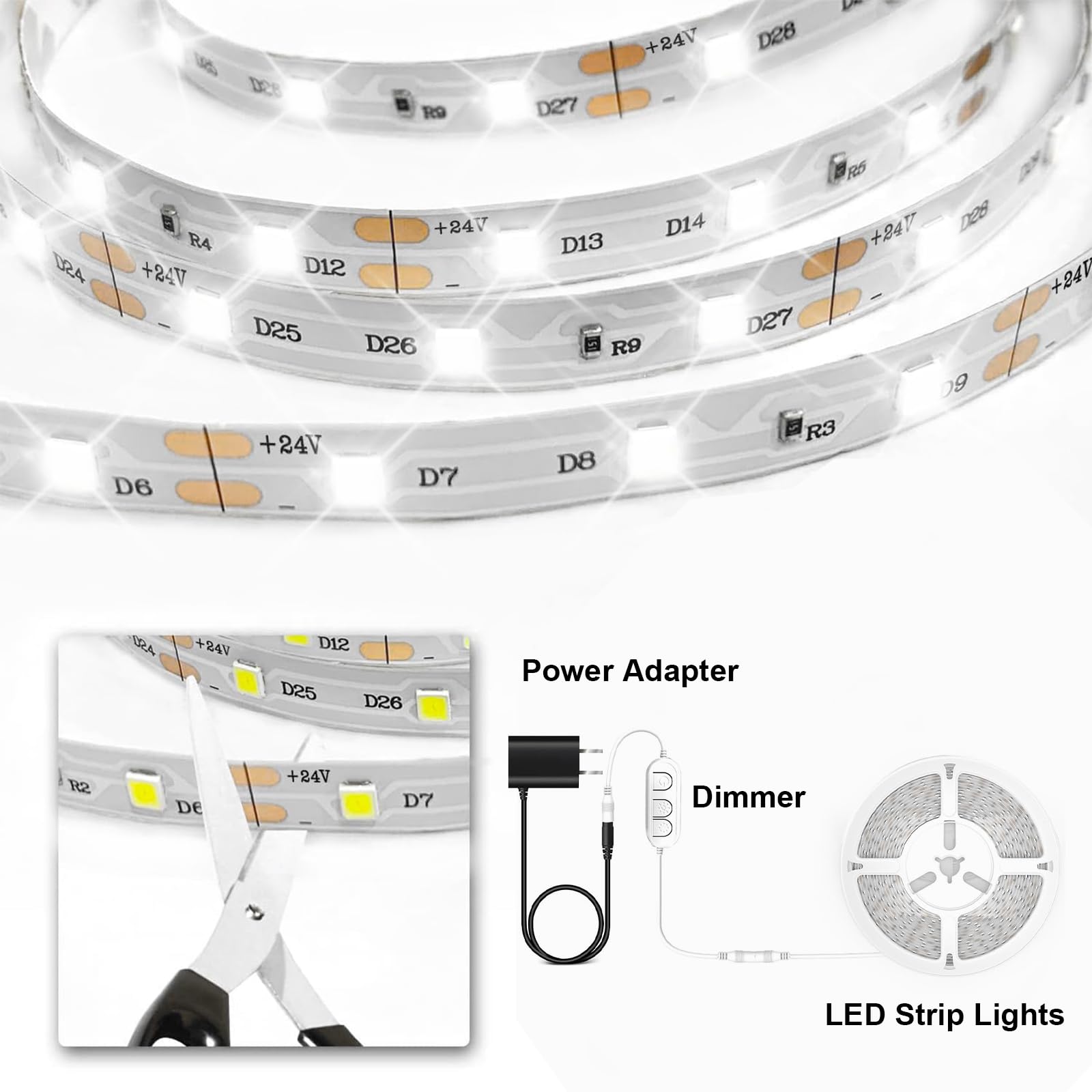 Phopollo versatile LED strip suitable for bedrooms, mirrors, and kitchen decor