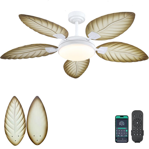 PHORUS 52-inch palm leaf ceiling fan remote for effortless cooling