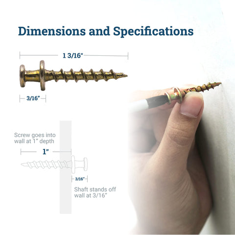 PHS Bear Claw screw closeup in gold showing slim neck for keyholes
