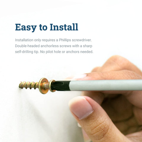PHS easy installation guide with Phillips screwdriver and no pilot holes