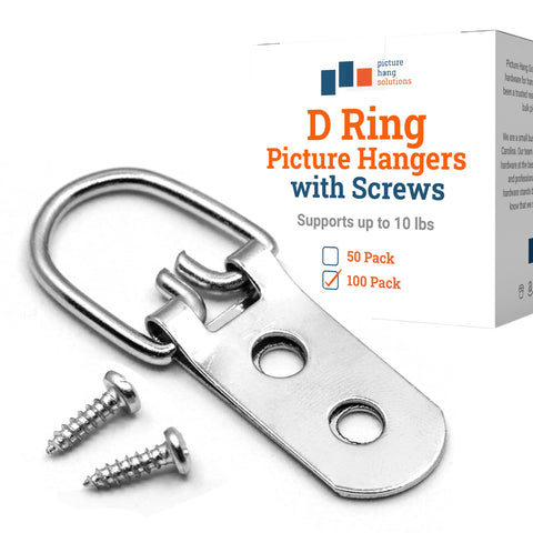 PHS heavy-duty D-ring hangers 100-pack setup for secure wall mounting
