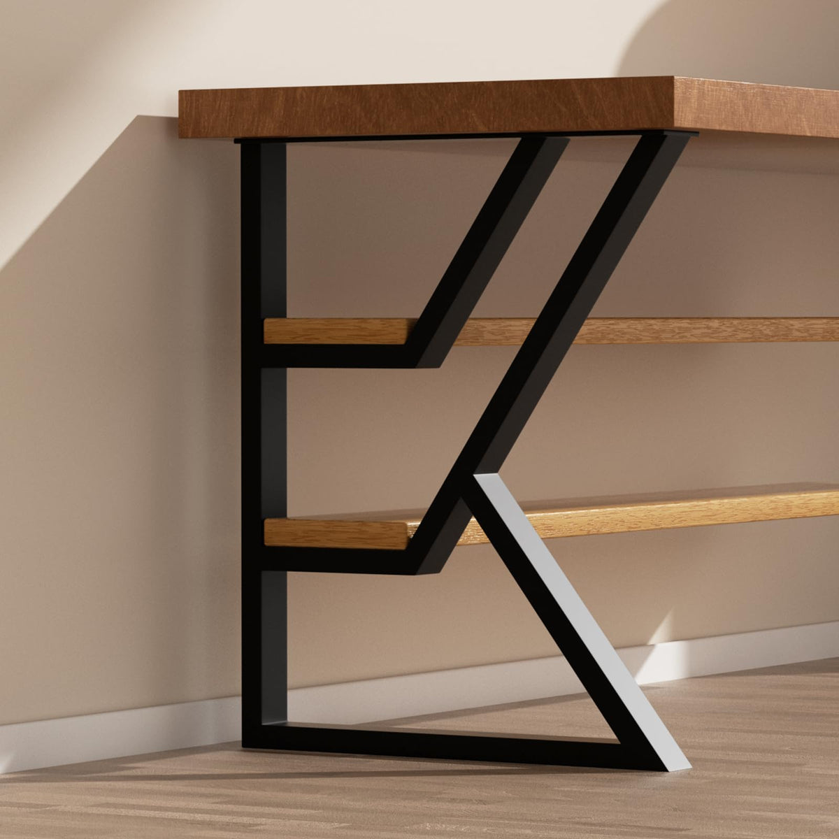 PHWOTAN upgraded 3-tier table legs with K-shape maximize desk space.