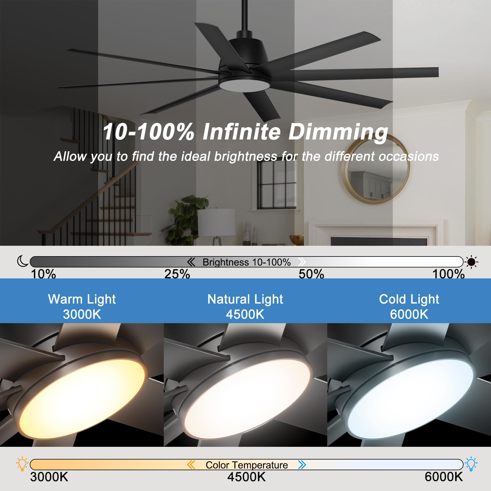Phylluz 65-inch fan app control for smart scheduling