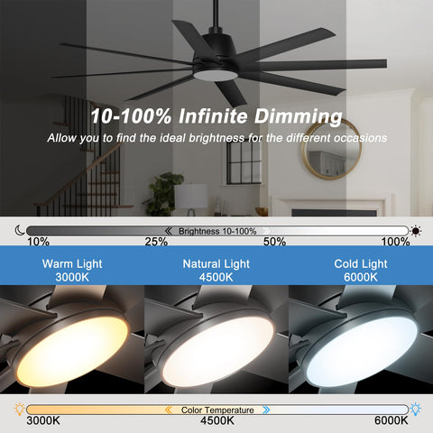 Phylluz 65-inch fan app control for smart scheduling