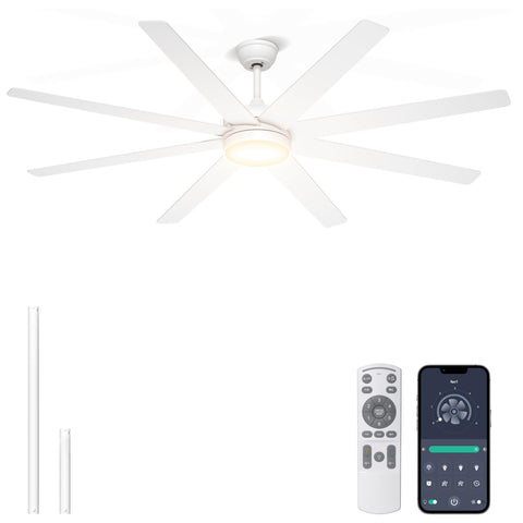Phylluz 72-inch ceiling fan with lights for expansive spaces.