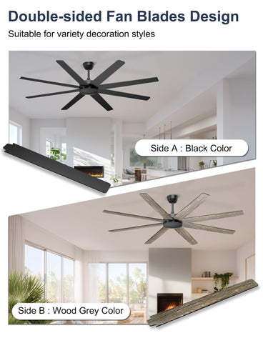 Phylluz 72 inch ceiling fan with quiet DC motor for efficient cooling