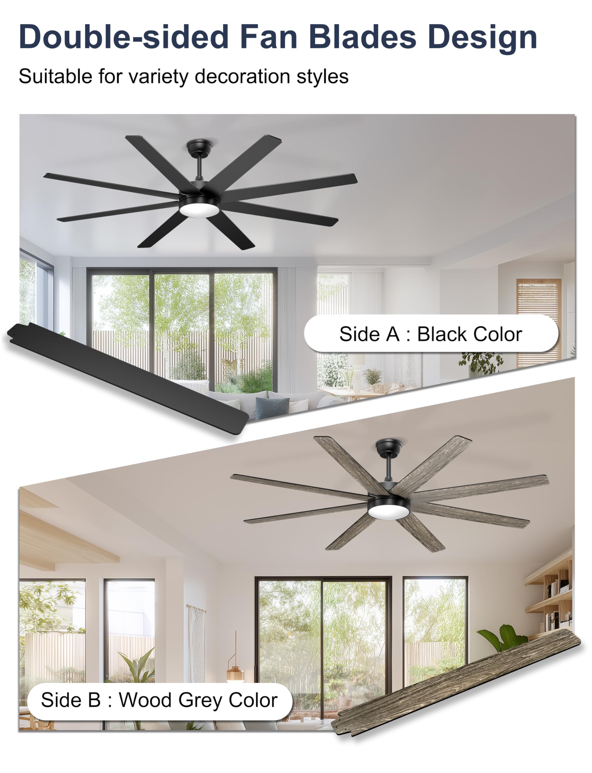 Phylluz large ceiling fan with app control for modern convenience.
