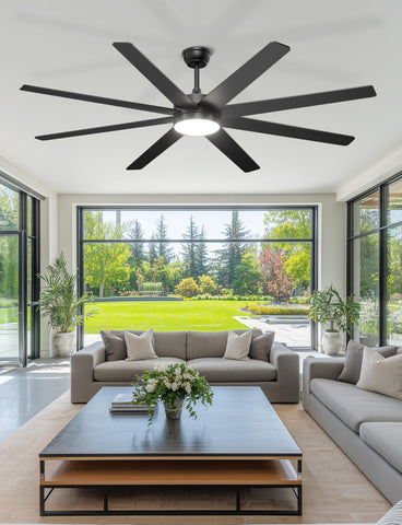 Phylluz large indoor and covered outdoor ceiling fan for versatile spaces.