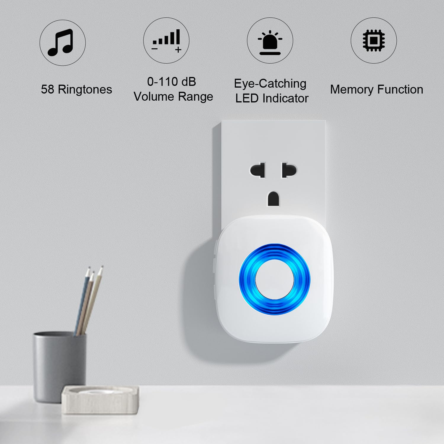 PHYSEN doorbell button IP55 waterproof for outdoor use.