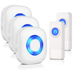 PHYSEN doorbell kit with three receivers, demonstrating broad multi-room coverage.
