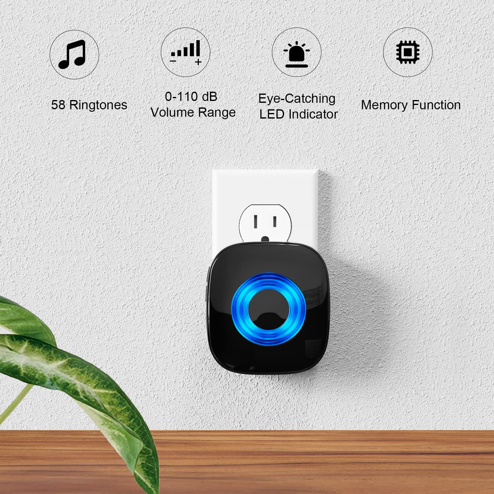 PHYSEN doorbell receiver LED strobe offers visible alerts for busy homes.