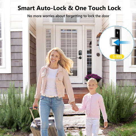 PHYSEN Smart Deadbolt close-up illustrates sturdy cylinder and weatherproof finish.