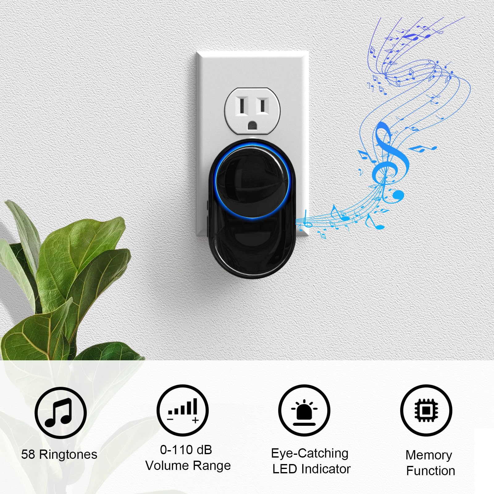 PHYSEN waterproof doorbell button close-up showcases weatherproof design for outdoor use.