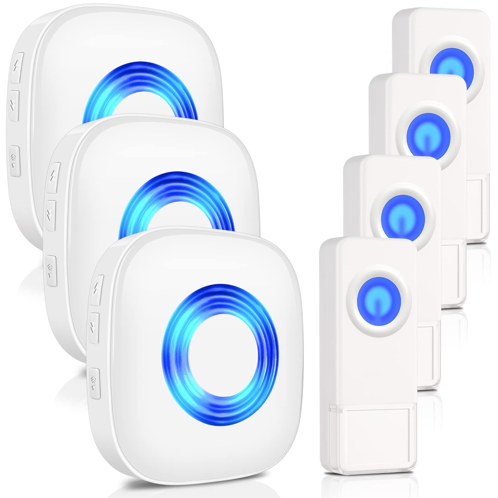 PHYSEN wireless doorbell front view with compact design and clear notification