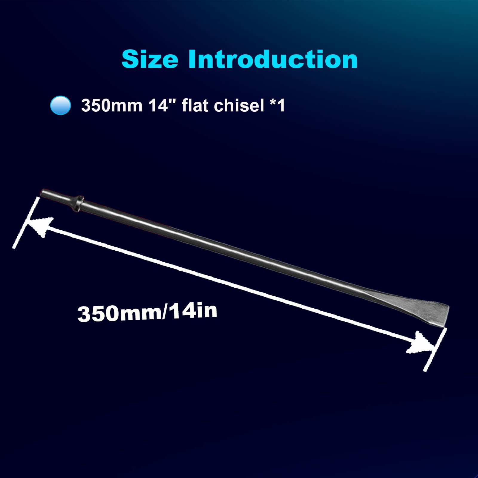 Phyxlyn Scraper 350mm flat chisel with air hammer shank for universal compatibility