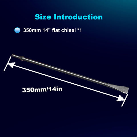 Phyxlyn Scraper 350mm flat chisel with air hammer shank for universal compatibility