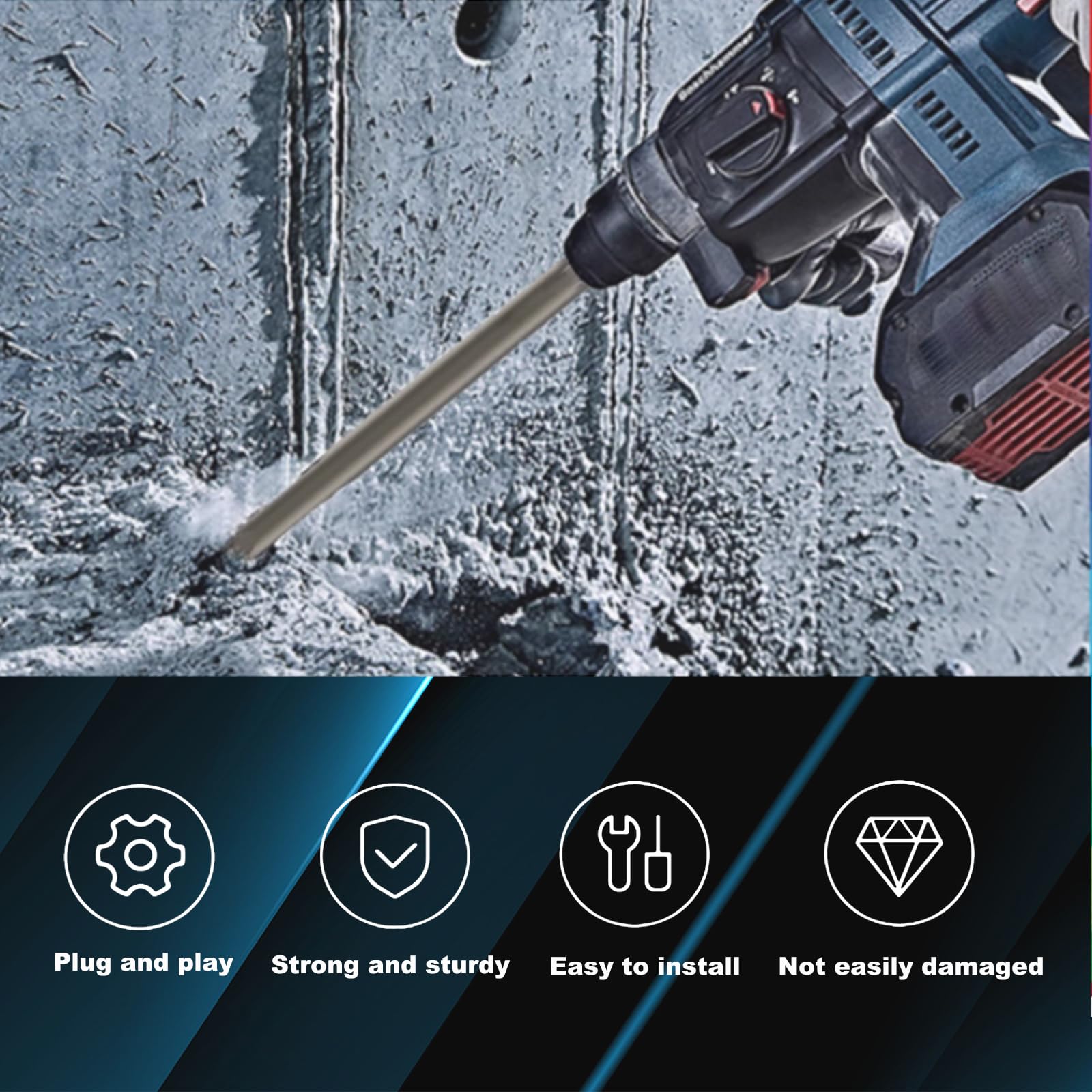 Phyxlyn Scraper 350mm flat chisel forged from hardened alloy steel for long life