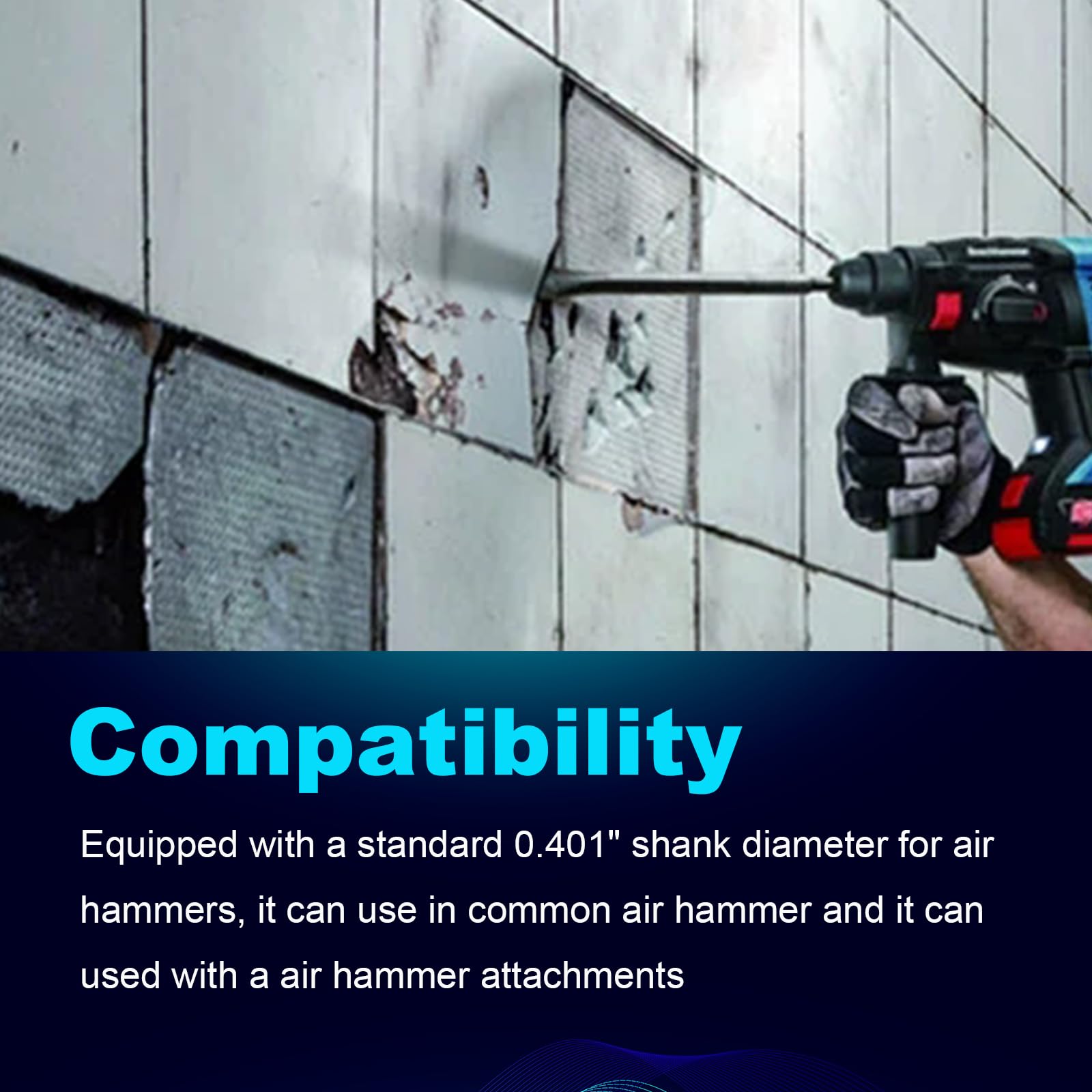 Phyxlyn Scraper 350mm flat chisel in action for efficient masonry grooving