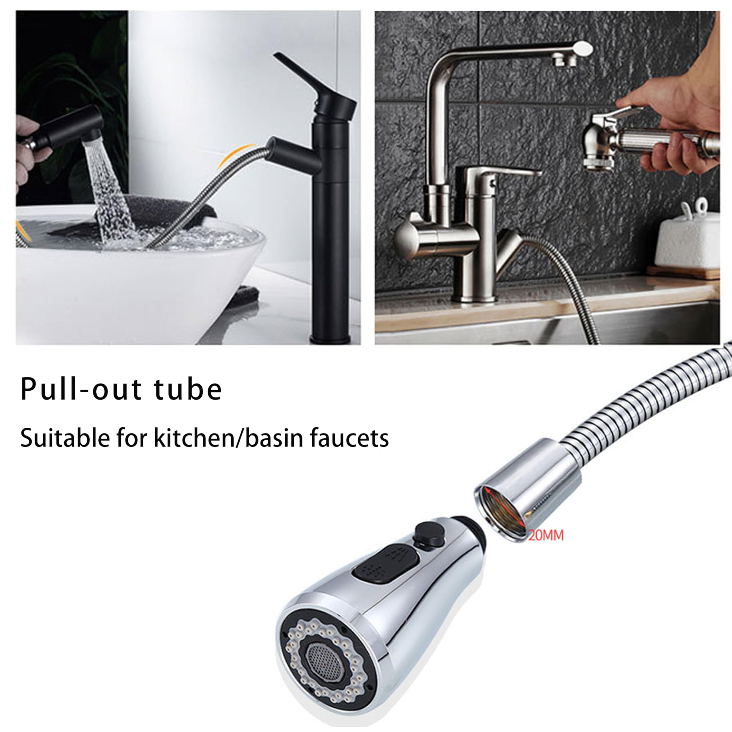 Phyxon spray hose kitchen-use scenario shows flexible reach.