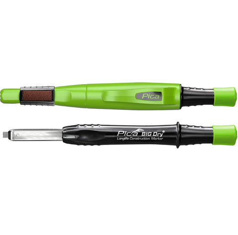 Pica Big Dry Marker for Construction graphite nib detail shows millimeter-precision lines