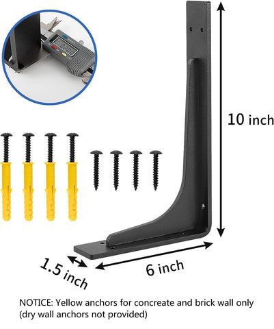 PICESA 10x6 shelf bracket side profile shows compact design.