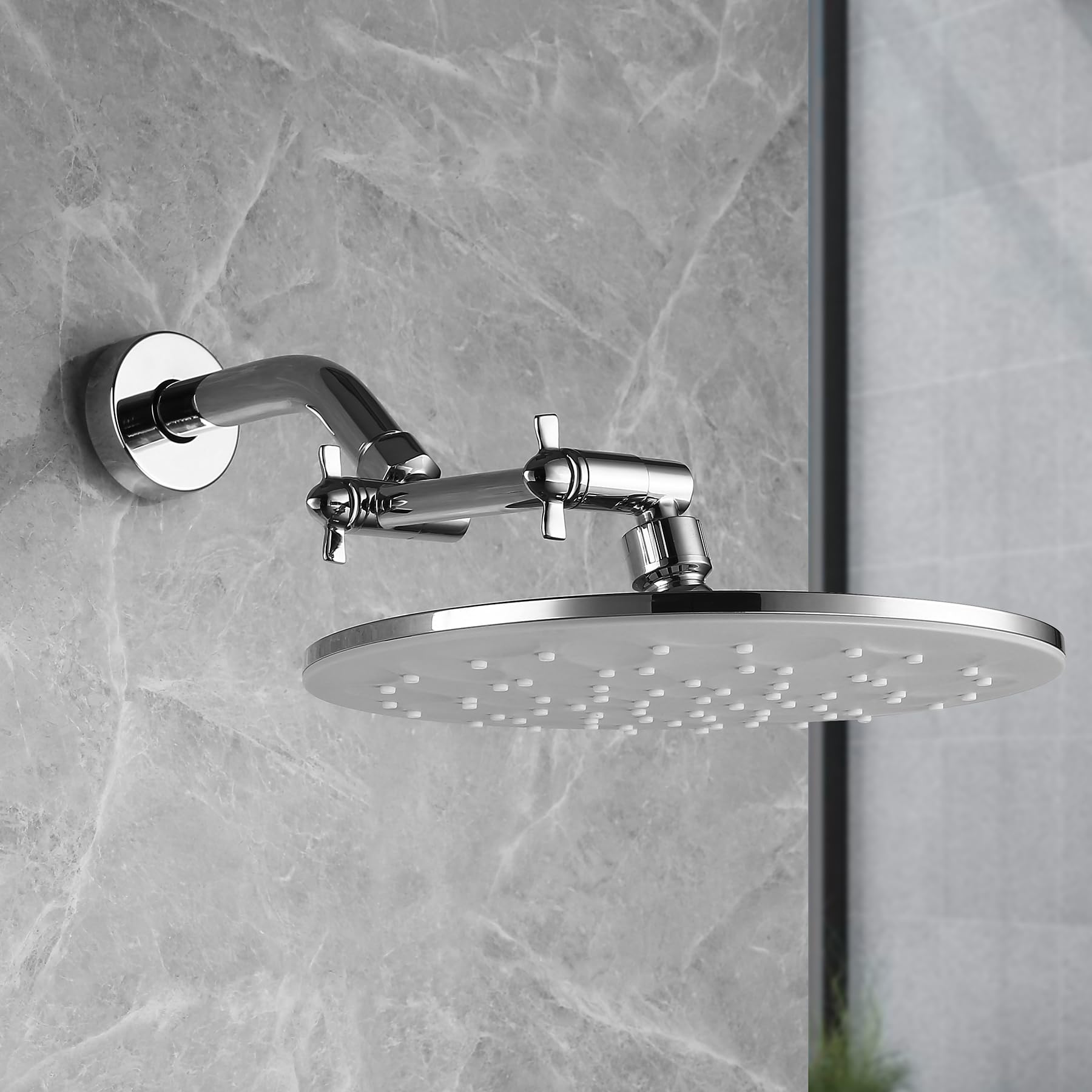 Pichrain anti-leak shower arm with reliable swivel joints for smooth use.
