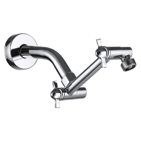 Pichrain shower arm chrome 5-inch extension for flexible height and angle.