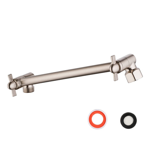 Pichrain shower arm extension with adjustable height in brushed nickel