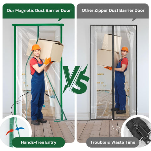 Transparent drop cloth barrier by PICK FOR LIFE allows light through while containing dust.