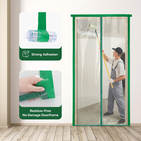 Doorway sealing barrier by PICK FOR LIFE fits standard door sizes in use.