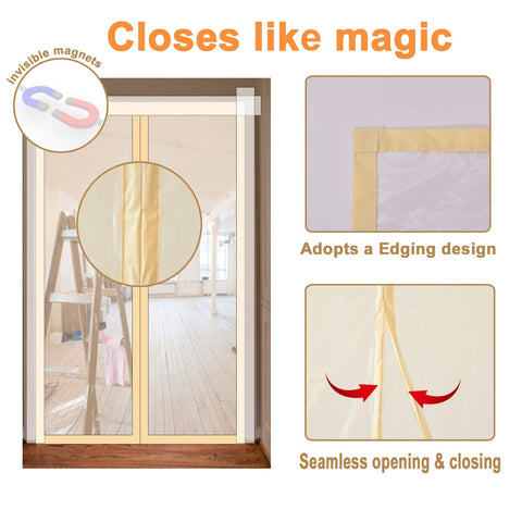 PICK FOR LIFE dust barrier kit magnetic closure in action on doorway