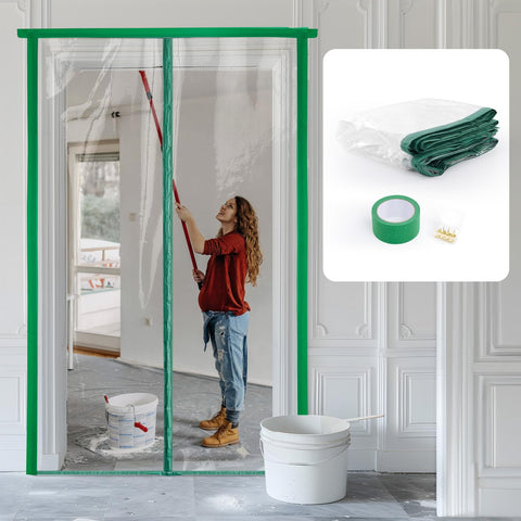 PICK FOR LIFE dust barrier door quick-close facilitates hands-free entry during renovations