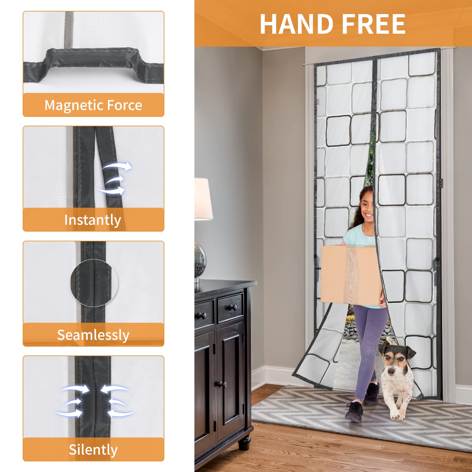 PICK FOR LIFE door curtain installed on a front door for year-round comfort