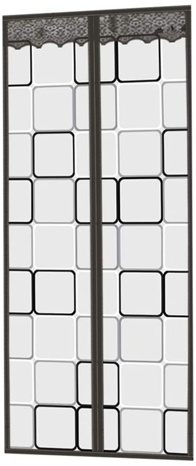 PICK FOR LIFE door curtain showing semi-transparent quilted pattern with natural light