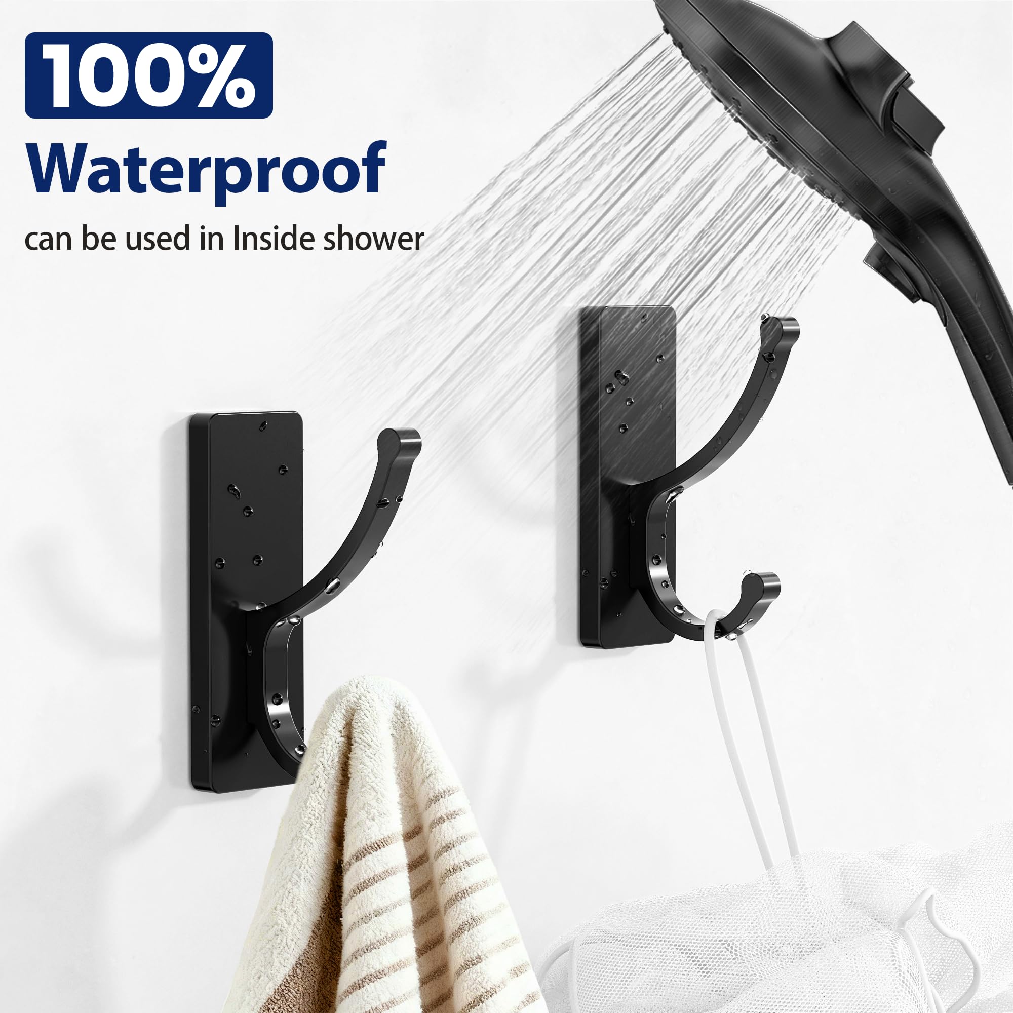 Pickpiff bathroom-use adhesive wall hooks strip for towels and robes