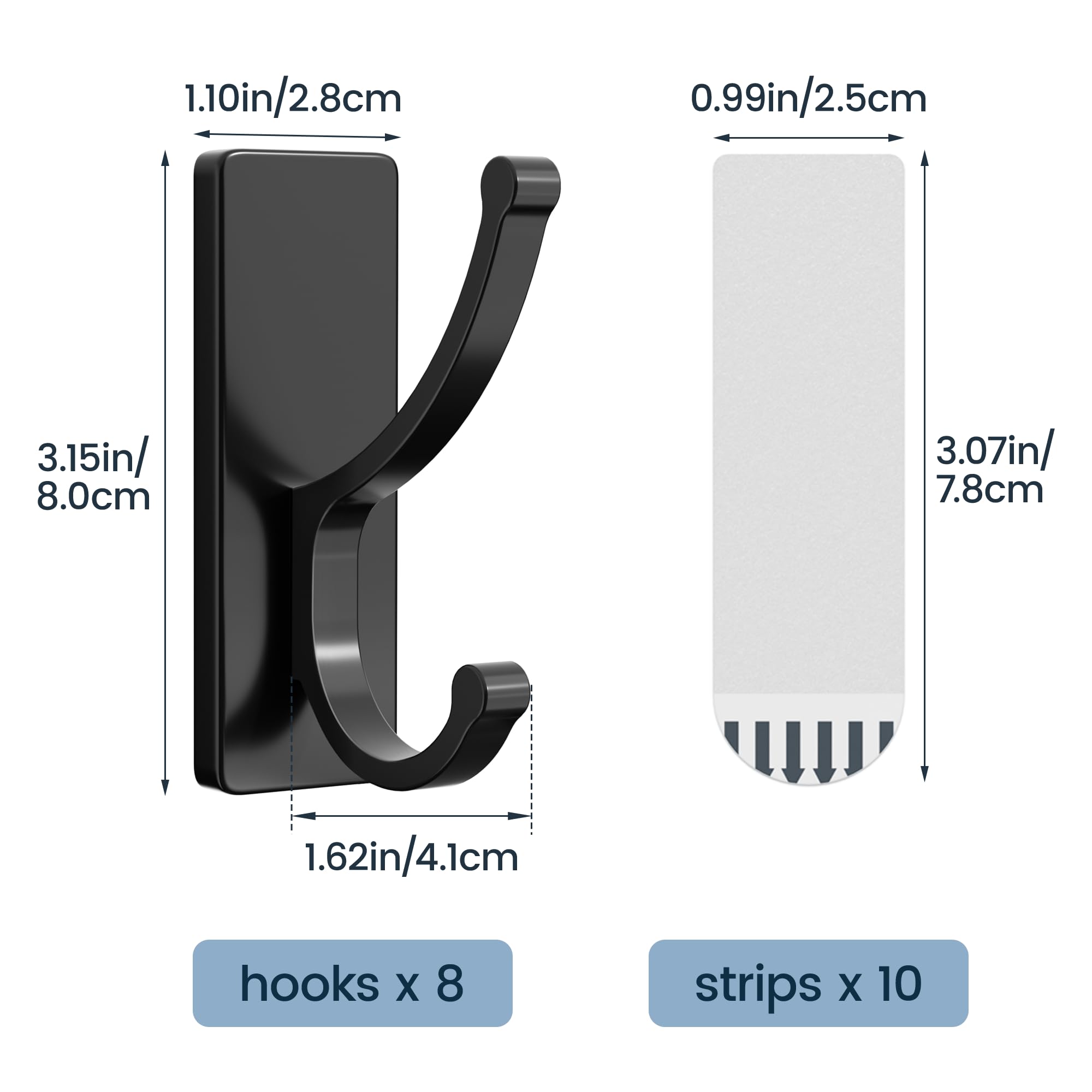 Pickpiff quick-install adhesive wall hooks strip for fast, tool-free setup