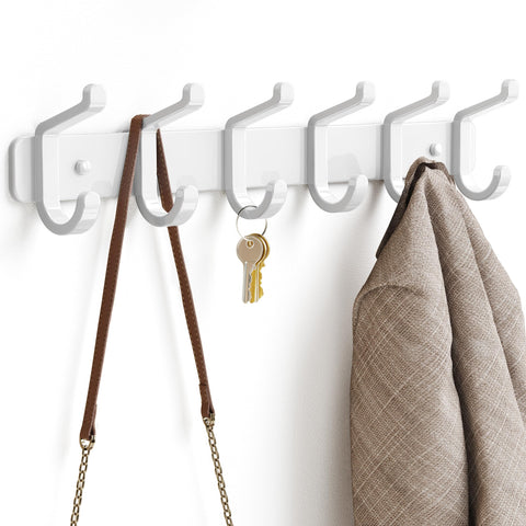 Rustproof finish on Pickpiff coat rack resists moisture in damp spaces.