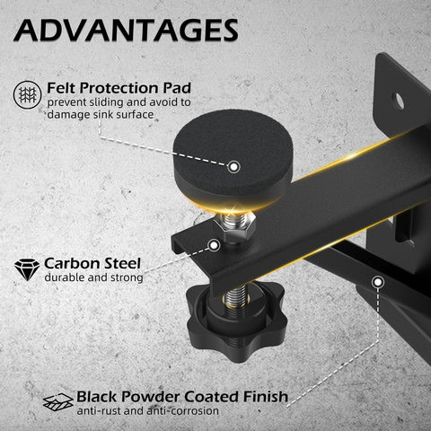 Piclafe rust-resistant black coating guards brackets in damp kitchen environments.