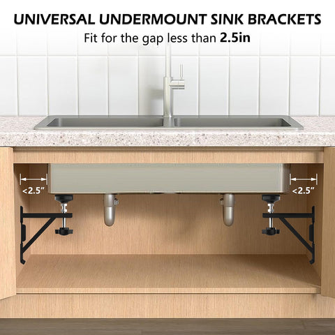 Piclafe triangular-structure brackets offer stable load distribution for sinks.