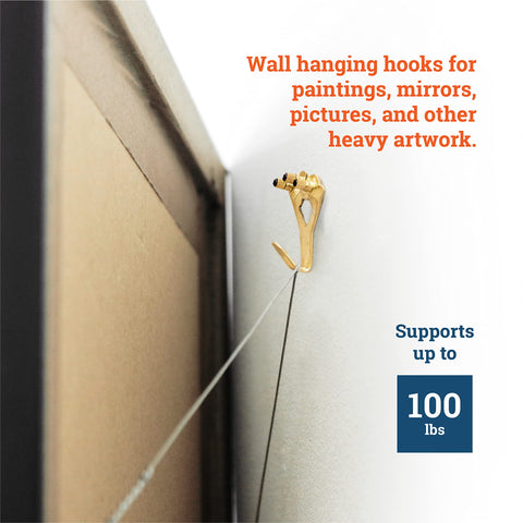 Picture Hang Solutions frame hanger in metal finish ready for gallery-grade art.