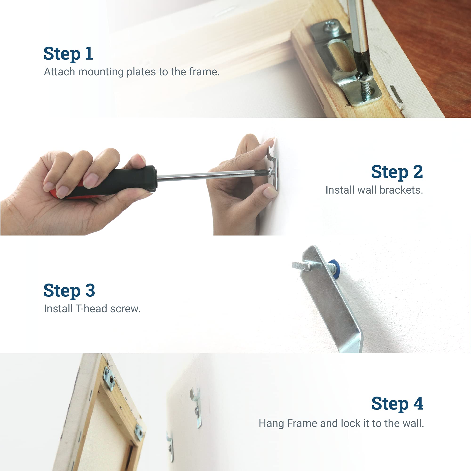 Picture Hang Solutions mounted frame on drywall illustrates secure display with concealment.