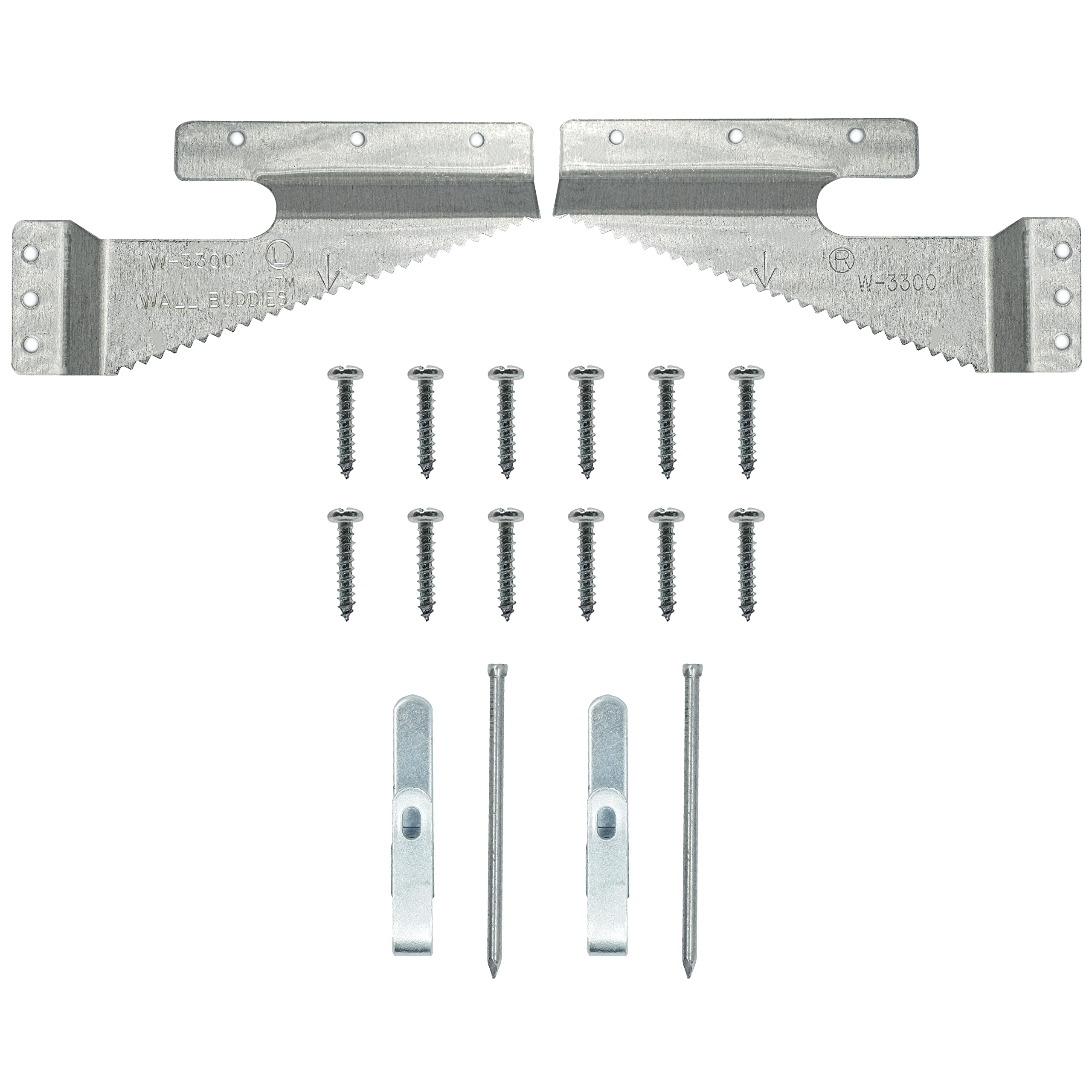 Picture Hang Solutions Wall Buddies large hanger on a wood frame with 60 lb support.
