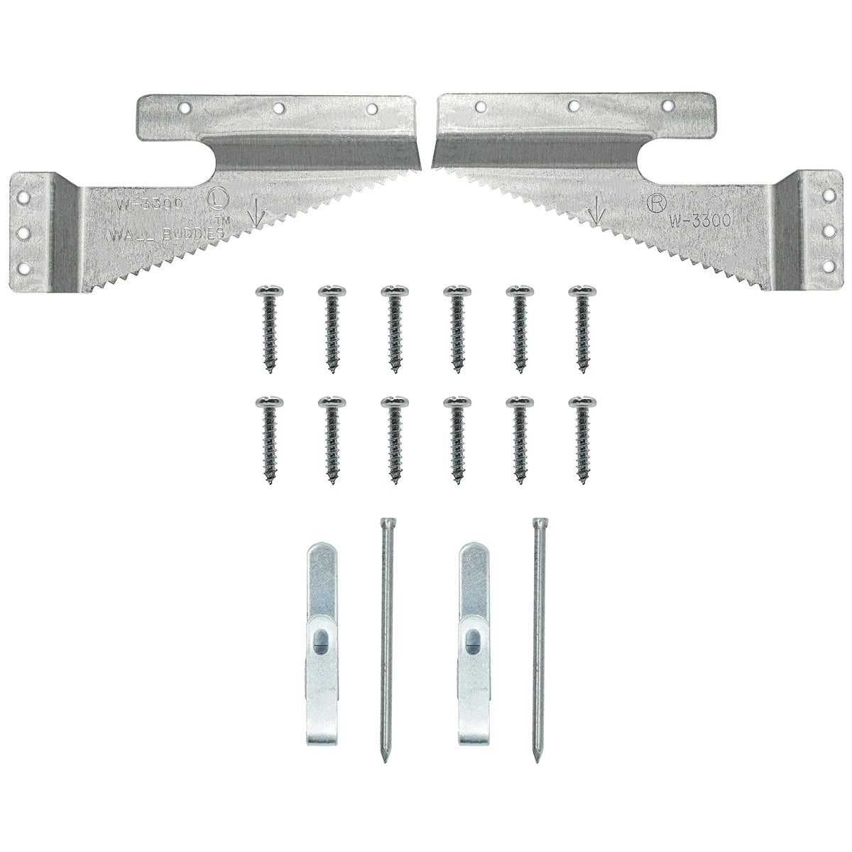 Picture Hang Solutions Wall Buddies large hanger on a wood frame with 60 lb support.
