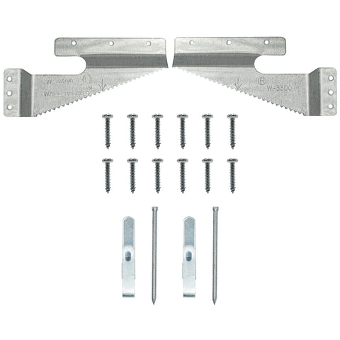 Picture Hang Solutions Wall Buddies large hanger on a wood frame with 60 lb support.