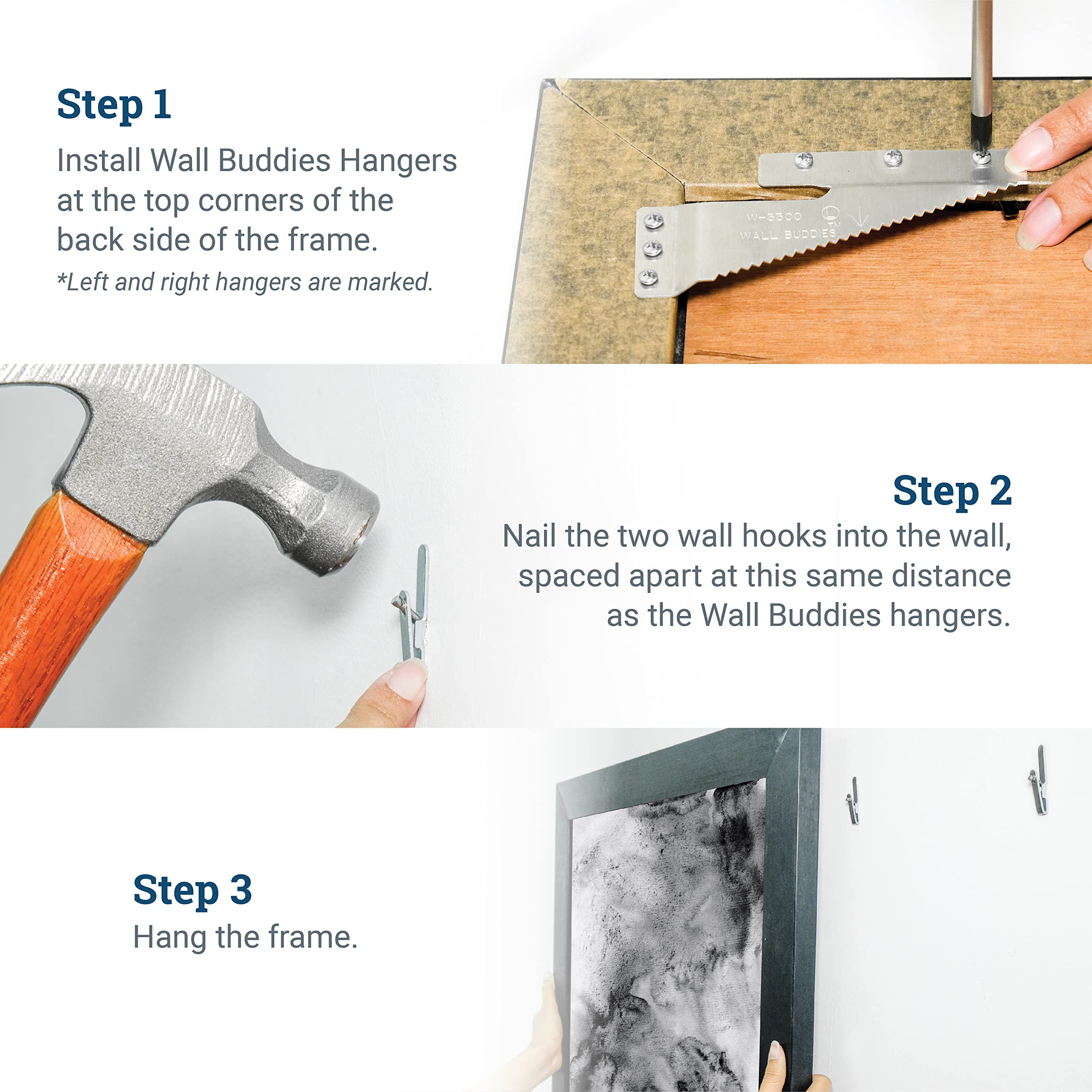 Flush-to-wall hanging creates clean gallery-like presentation.