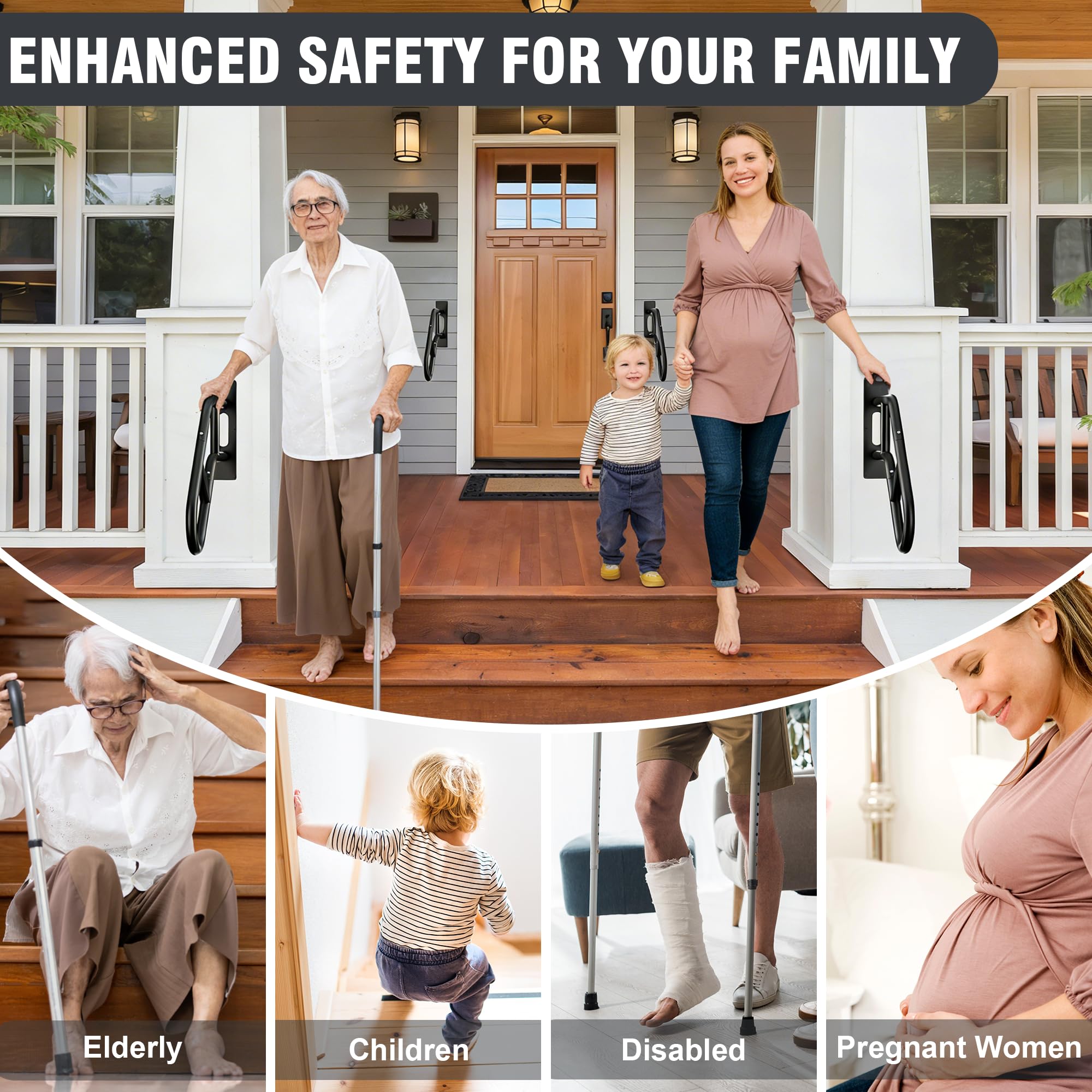Picura U-shaped handrail wall mount displaying ergonomic design and secure attachment