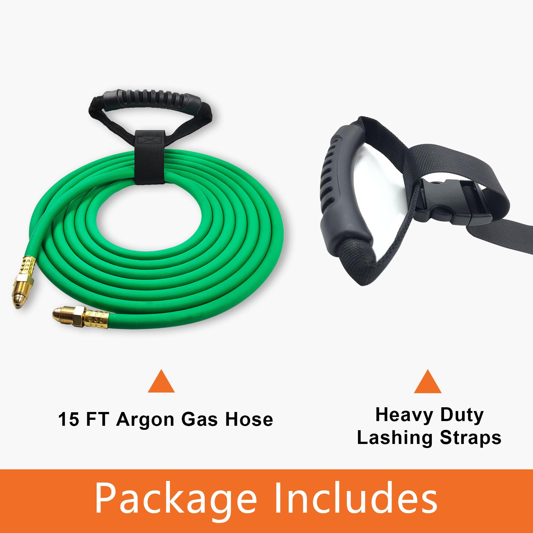 Pidnsrozo argon hose attached to regulator interface for MIG welding.