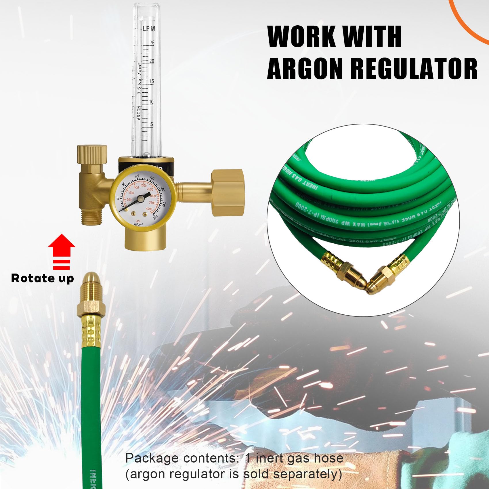 Pidnsrozo 50ft argon hose three-layer design for durability in welding